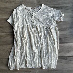 White Embroidered Women's Top